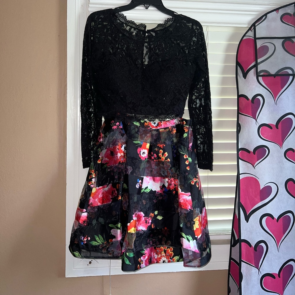 Formal two piece, long sleeve dance dress